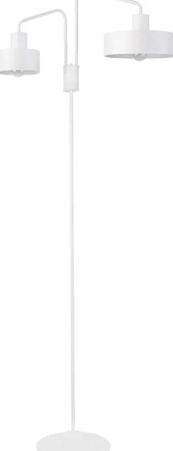 Stehlampen|Wohnzimmerlampen*Sigma Weiße Stehleuchte Metall 2-flammig Retro 174 cm hoch