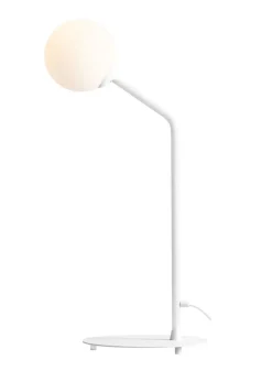 ALDEX Weiße Tischlampe Metall Glas groß H:62 cm E14 blendarm< Tischlampen|Kugellampen