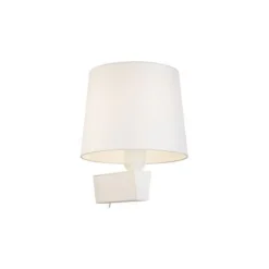 Nowodvorski Weiße Wandlampe mit Schalter Stoffschirm E27 Modern< Wandleuchten|Moderne Lampen