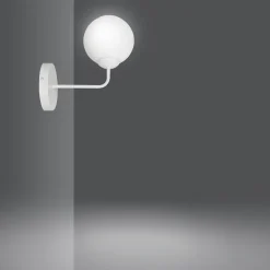 Emibig Weiße Wandlampe Modern Glas Kugel E14 SENARA Wohnzimmer< Wandleuchten|Glaslampen