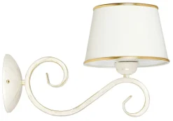 Emibig Weiße Wandlampe Stoff Schirm Klassisch Shabby Chic< Wandleuchten|Shabby Chic Lampen