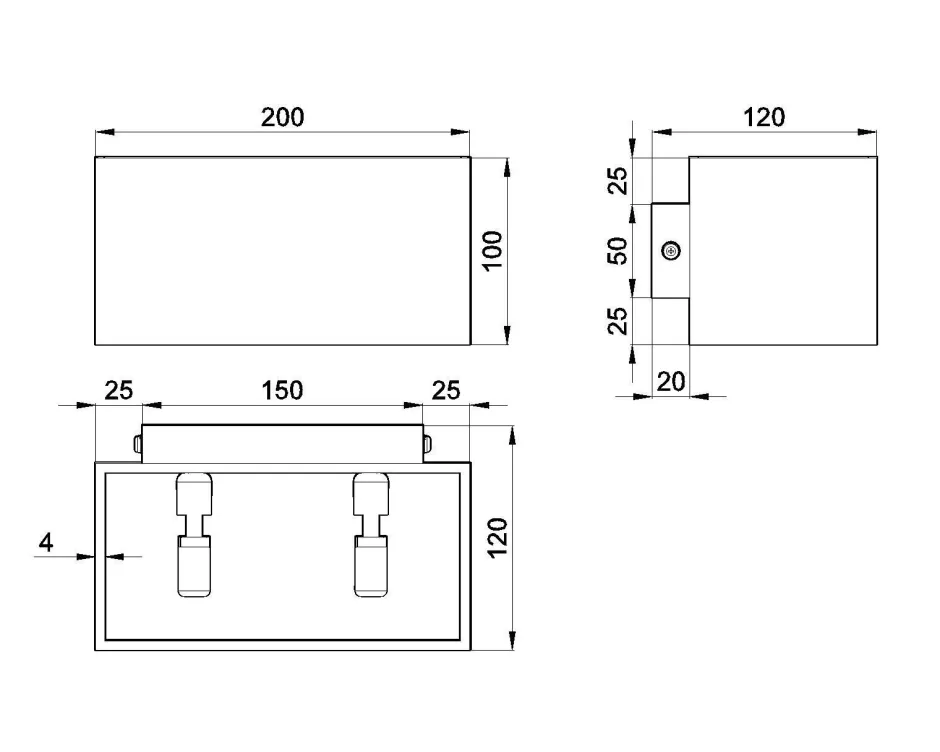 Wandleuchten|Flurlampen*Sollux Weiße Wandlampe Up Down eckig 2x G9 Flurbeleuchtung