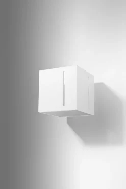 Sollux Weiße Wandleuchte Aluminium Up Down Würfel Modern< Wandleuchten|Flurlampen