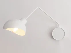 Wandleuchten|Küchenlampen*Sigma Weiße Wandleuchte Metall E27 T:65 cm einflammig