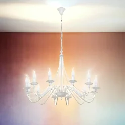 ALDEX Weißer Kronleuchter Groß Ø85cm Wohnraum Rustikal< Rustikale Lampen|Esszimmer Lampen