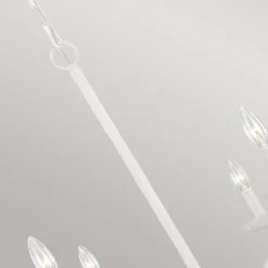 Hängelampen|Esszimmer Lampen*Elstead Weißer Kronleuchter Metall 61 cm breit für 4x E14 Landhaus Stil