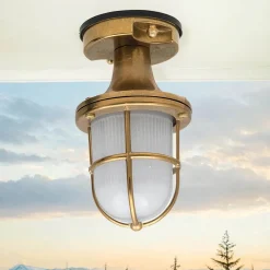 Lido Wetterfeste Deckenleuchte SANTORIN Messing außen< Rustikale Lampen|Messinglampen