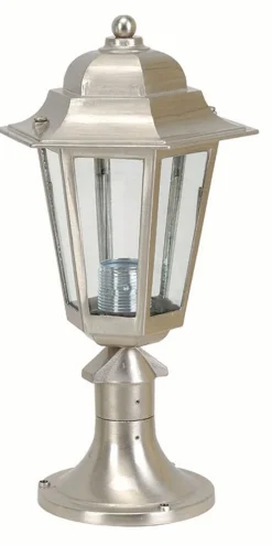 Lido Wetterfeste Gartenleuchte in Nickel Rustikal H:38cm< Rustikale Lampen|Metall Lampen