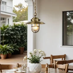 Metall Lampen|Messinglampen*Lido Wetterfeste Hängelampe KAVALA Messing Maritim IP54