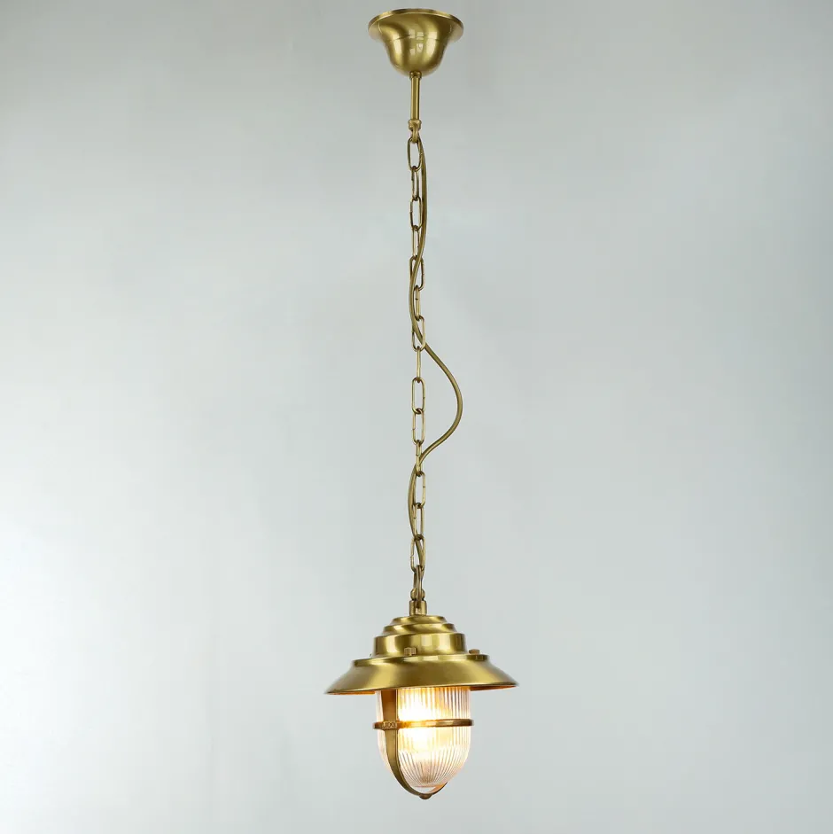 Lido Wetterfeste Hängelampe SANTORIN Messing rund IP54< Metall Lampen|Messinglampen