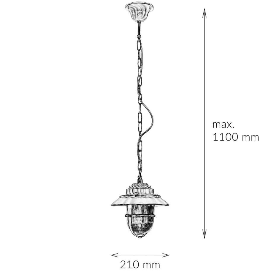 Lido Wetterfeste Hängelampe SANTORIN Messing rund IP54< Metall Lampen|Messinglampen