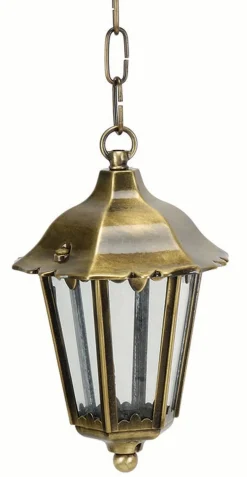 Außenleuchten Antik|Außenleuchten Messing*Lido Wetterfeste Pendelleuchte THASOS Messing Rustikal