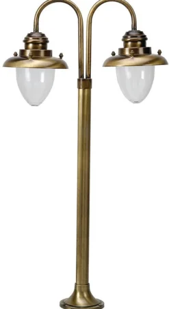 Außenleuchten Antik|Außenleuchten Messing*Lido Wetterfeste Stehlampe MARIOS Messing Maritim H:85cm