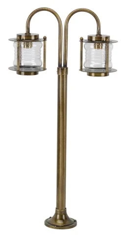 Außenleuchten Antik|Gartenlaternen*Lido Wetterfeste Stehlampe MYKO Messing H:85cm Garten Weg