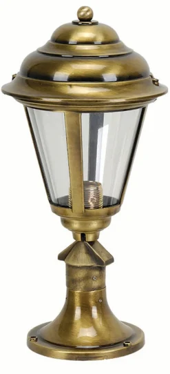 Außenleuchten Antik|Rustikale Außenleuchten*Lido Wetterfeste Stehleuchte LAMIA Messing Rustikal H:40cm