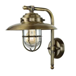 Rustikale Lampen|Metall Lampen*Lido Wetterfeste Wandlampe KAVALA Messing Maritim außen