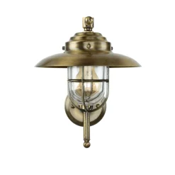 Rustikale Lampen|Metall Lampen*Lido Wetterfeste Wandlampe KAVALA Messing Maritim außen