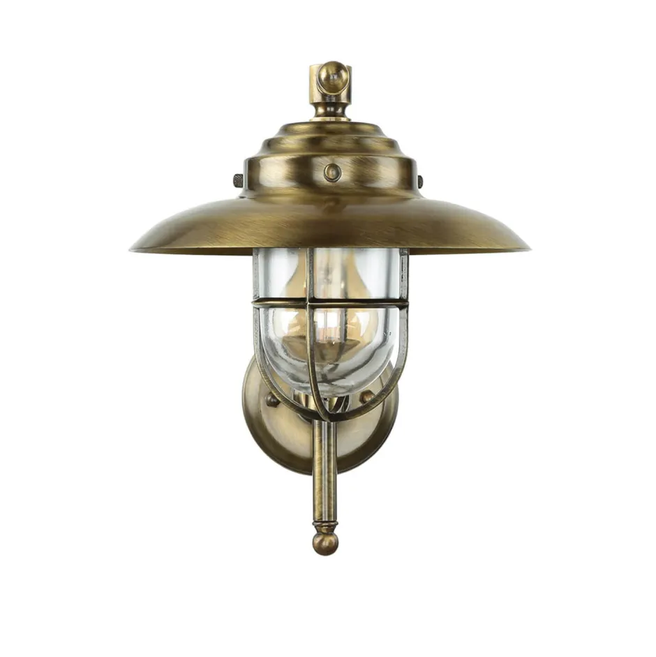 Rustikale Lampen|Metall Lampen*Lido Wetterfeste Wandlampe KAVALA Messing Maritim außen