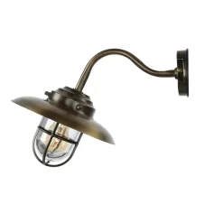 Außenwandleuchten|Rustikale Lampen*Lido Wetterfeste Wandlampe KAVALA Messing antik rostfrei