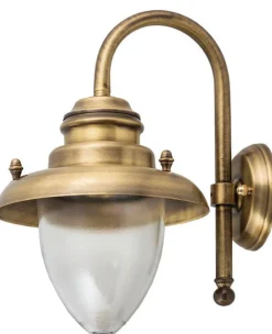 Lido Wetterfeste Wandlampe MARIOS Messing Maritim Hof< Außenwandleuchten|Rustikale Lampen