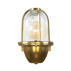 Rustikale Lampen|Metall Lampen*Lido Wetterfeste Wandlampe Messing Maritim IP64 außen