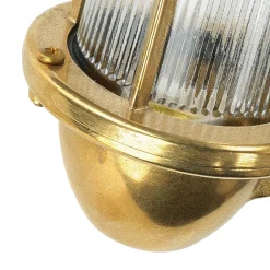 Rustikale Lampen|Metall Lampen*Lido Wetterfeste Wandlampe Messing Maritim IP64 außen