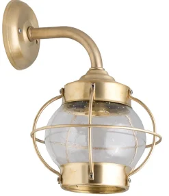 Außenleuchten Antik|Außenwandleuchten*Lido Wetterfeste Wandlampe PATRAS Messing Maritim außen