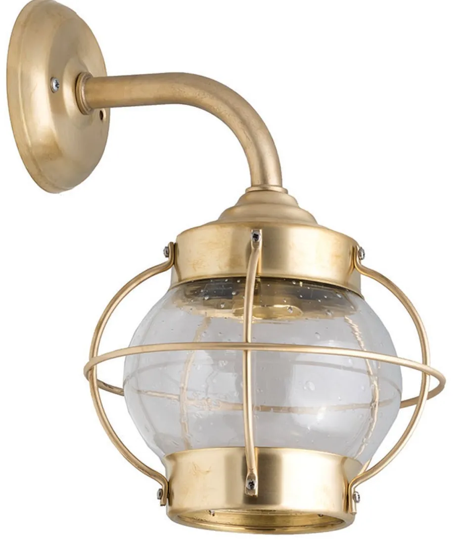 Außenleuchten Antik|Außenwandleuchten*Lido Wetterfeste Wandlampe PATRAS Messing Maritim außen