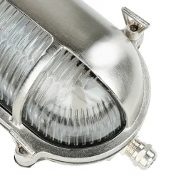 Rustikale Lampen|Metall Lampen*Lido Wetterfeste Wandlampe SKIATHOS Nickel Maritim IP64