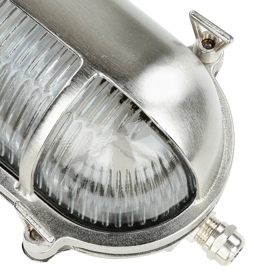 Rustikale Lampen|Metall Lampen*Lido Wetterfeste Wandlampe SKIATHOS Nickel Maritim IP64