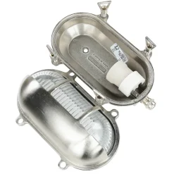 Rustikale Lampen|Metall Lampen*Lido Wetterfeste Wandlampe SKIATHOS Nickel Maritim IP64