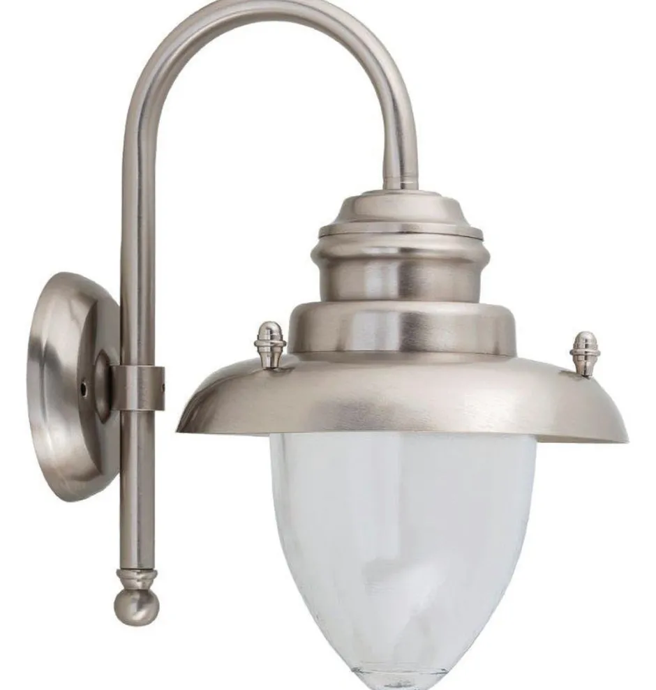 Außenleuchten Antik|Außenwandleuchten*Lido Wetterfeste Wandleuchte MARIOS in Nickel Maritim