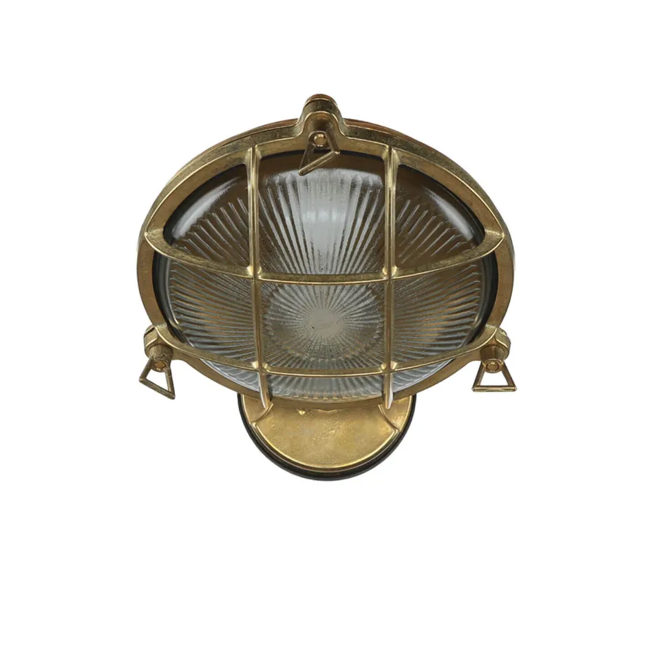 Lido Wetterfeste Wandleuchte SERIFOS Messing Maritim IP64< Außenwandleuchten|Rustikale Lampen