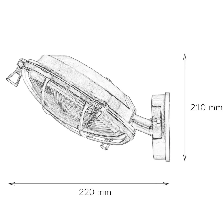 Lido Wetterfeste Wandleuchte SERIFOS Messing Maritim IP64< Außenwandleuchten|Rustikale Lampen
