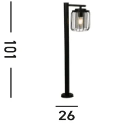 Searchlight Wetterfeste Wegeleuchte Aluminium IP44 E27 Schwarz< Metall Lampen|Vintage Lampen