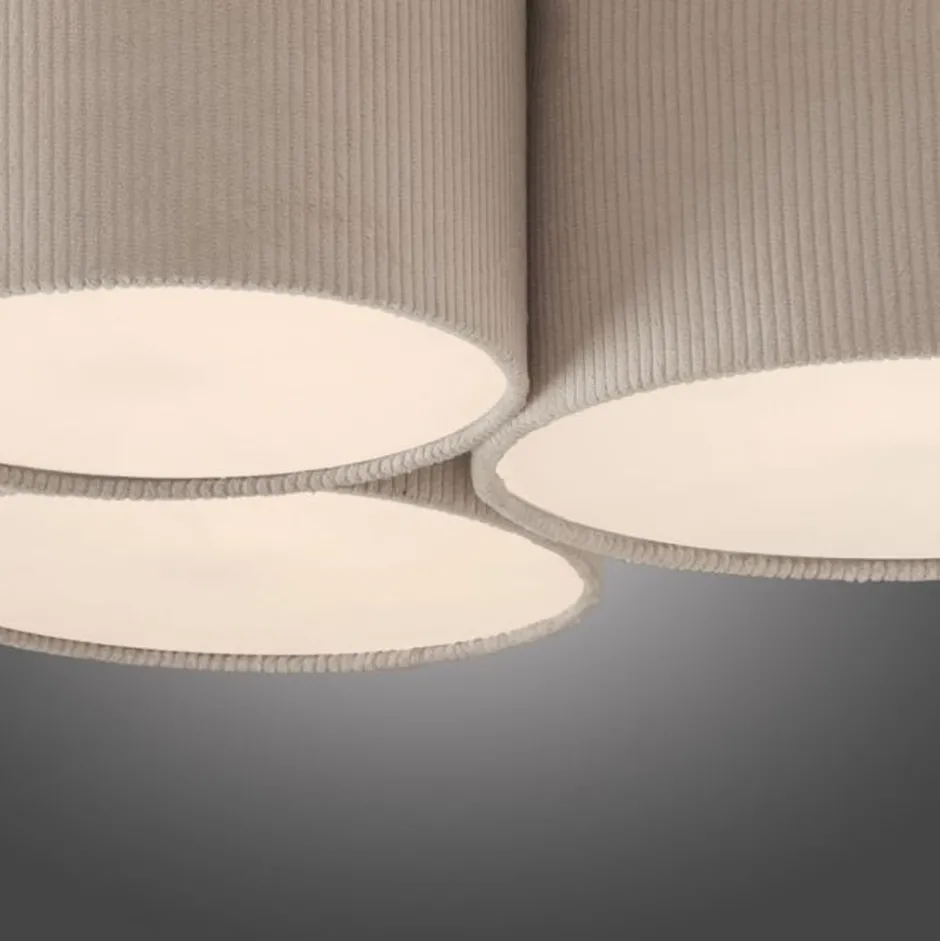 Wohnzimmerlampen|Stofflampen*Just Light Wohnliche Deckenlampe Beige E27 L:70 cm 3-flmg blendarm