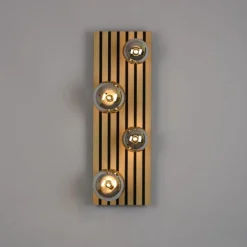 Just Light Wohnliche Deckenlampe Glaskugeln Holz G9 80 cm Natur< Deckenleuchten|Flurlampen