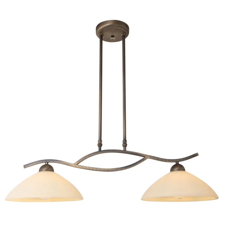 Deckenleuchten|Badezimmer Lampe*Steinhauer Wohnliche Deckenlampe Metall Glas in Bronze Creme 82 cm
