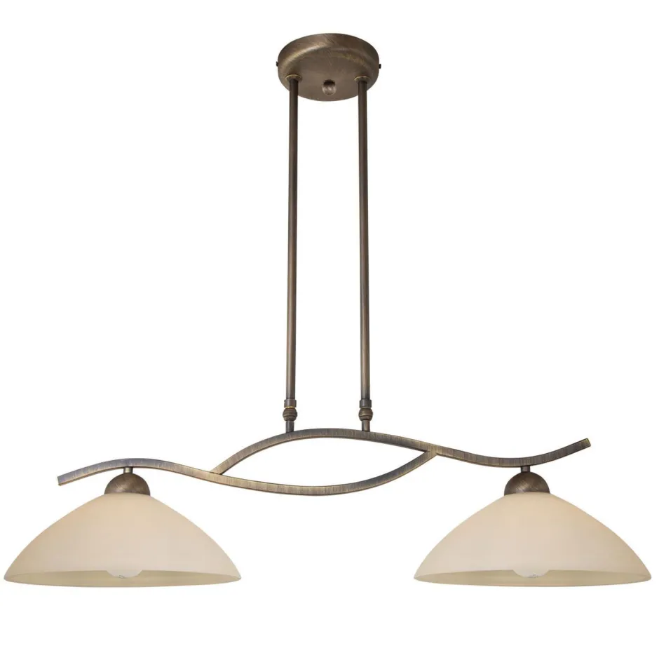 Deckenleuchten|Badezimmer Lampe*Steinhauer Wohnliche Deckenlampe Metall Glas in Bronze Creme 82 cm