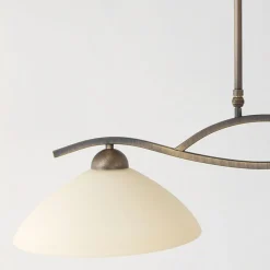 Deckenleuchten|Badezimmer Lampe*Steinhauer Wohnliche Deckenlampe Metall Glas in Bronze Creme 82 cm