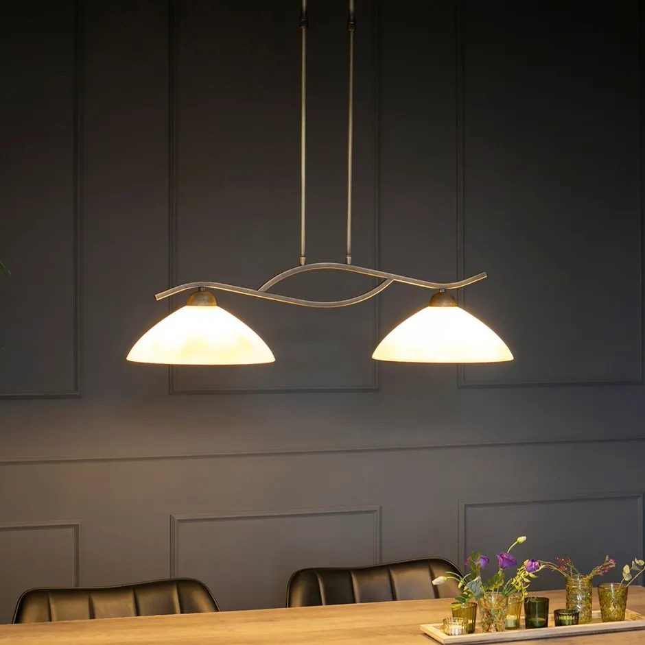 Deckenleuchten|Badezimmer Lampe*Steinhauer Wohnliche Deckenlampe Metall Glas in Bronze Creme 82 cm