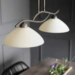 Deckenleuchten|Badezimmer Lampe*Steinhauer Wohnliche Deckenlampe Metall Glas in Bronze Creme 82 cm