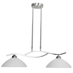 Deckenleuchten|Badezimmer Lampe*Steinhauer Wohnliche Deckenlampe Metall Glas in Stahl Weiß 82 cm