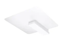 Deckenleuchten|Bürolampen*Sollux Wohnliche Deckenlampe Weiß Glas Holz flach H: 14 cm