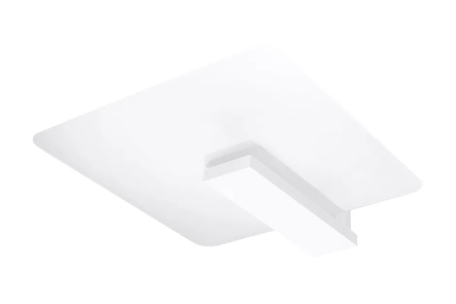 Deckenleuchten|Bürolampen*Sollux Wohnliche Deckenlampe Weiß Glas Holz flach H: 14 cm