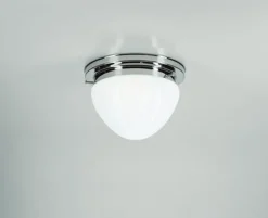 Berliner Messingleuchten Wohnliche Deckenleuchte in Chrom Messing Glas Ø20 cm< Flurlampen|Bürolampen