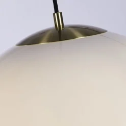 Searchlight Wohnliche Hängelampe Glas Metall in Messing E27 Ø40 cm< Wohnzimmerlampen|Esszimmer Lampen