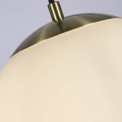 Wohnzimmerlampen|Metall Lampen*Searchlight Wohnliche Hängelampe Glas Metall in Messing Weiß Ø30 cm