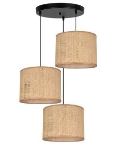 Belis Wohnliche Hängelampe Rattan Braun E27 Ø45 cm 3-flammig< Hängelampen|Wohnzimmerlampen