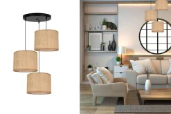 Belis Wohnliche Hängelampe Rattan Braun E27 Ø45 cm 3-flammig< Hängelampen|Wohnzimmerlampen